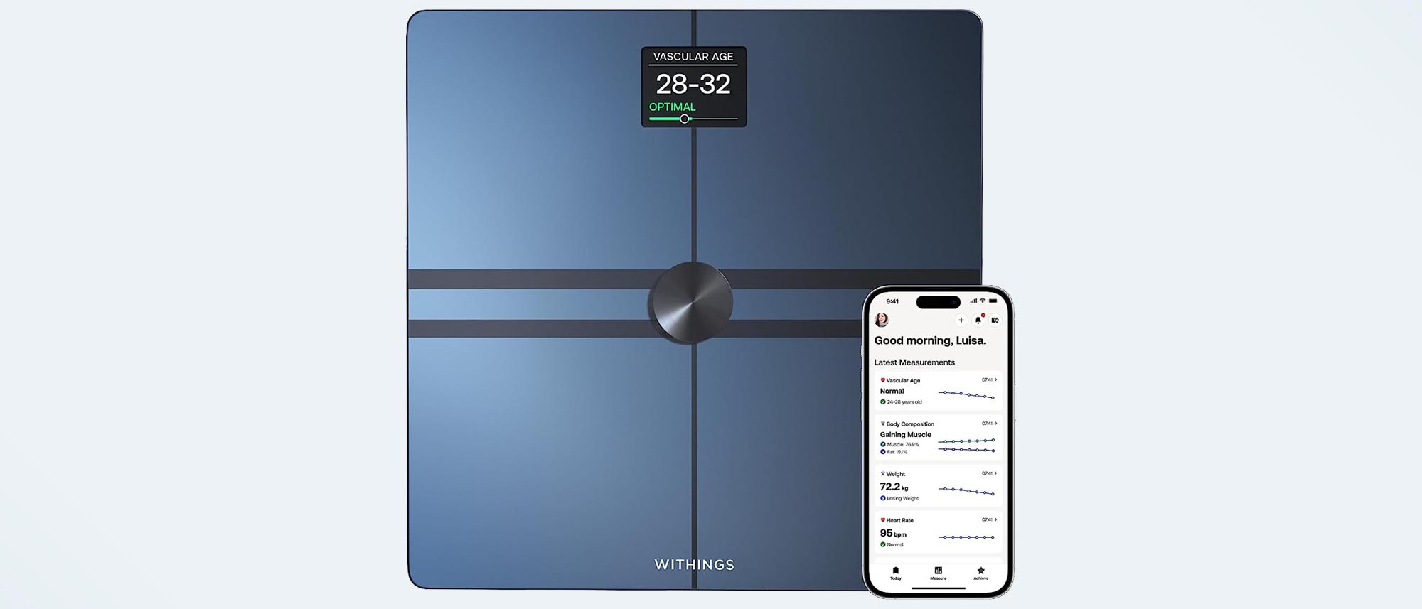 Withings Complete Body Composition Analysis Wi-Fi Smart Scale with LCD  Color Screen - Black