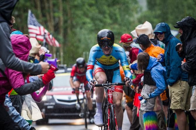 A Team SmartShop rider out on course