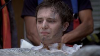 Andrew trapped in cement on Grey's Anatomy