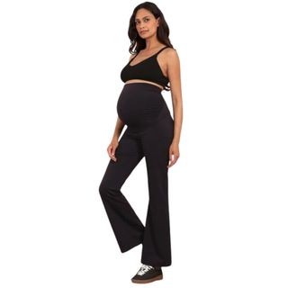 Seraphine Black Sporty Support Bootcut Maternity Leggings