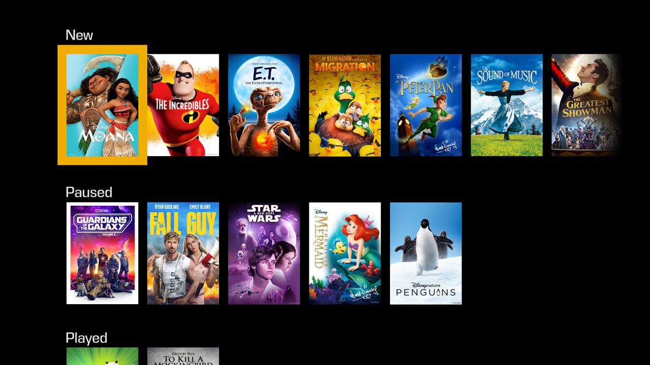The interface of the Kaleidescape Strato V movie player