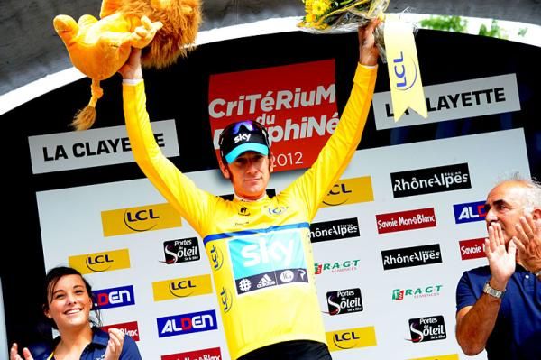 Bradley Wiggins (Team Sky) on the podium