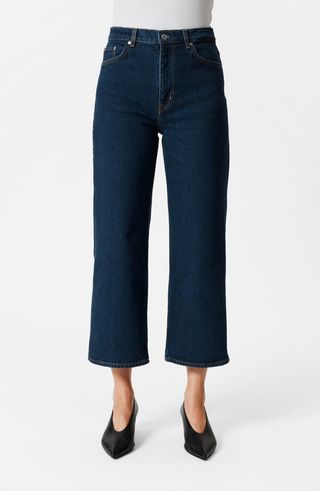 High Waist Wide Leg Crop Jeans