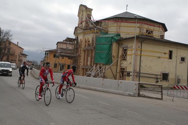 Less than a year later, the buildings are still in ruins near l'Aquila.