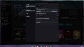 The settings menu in the Xbox app on Windows 11