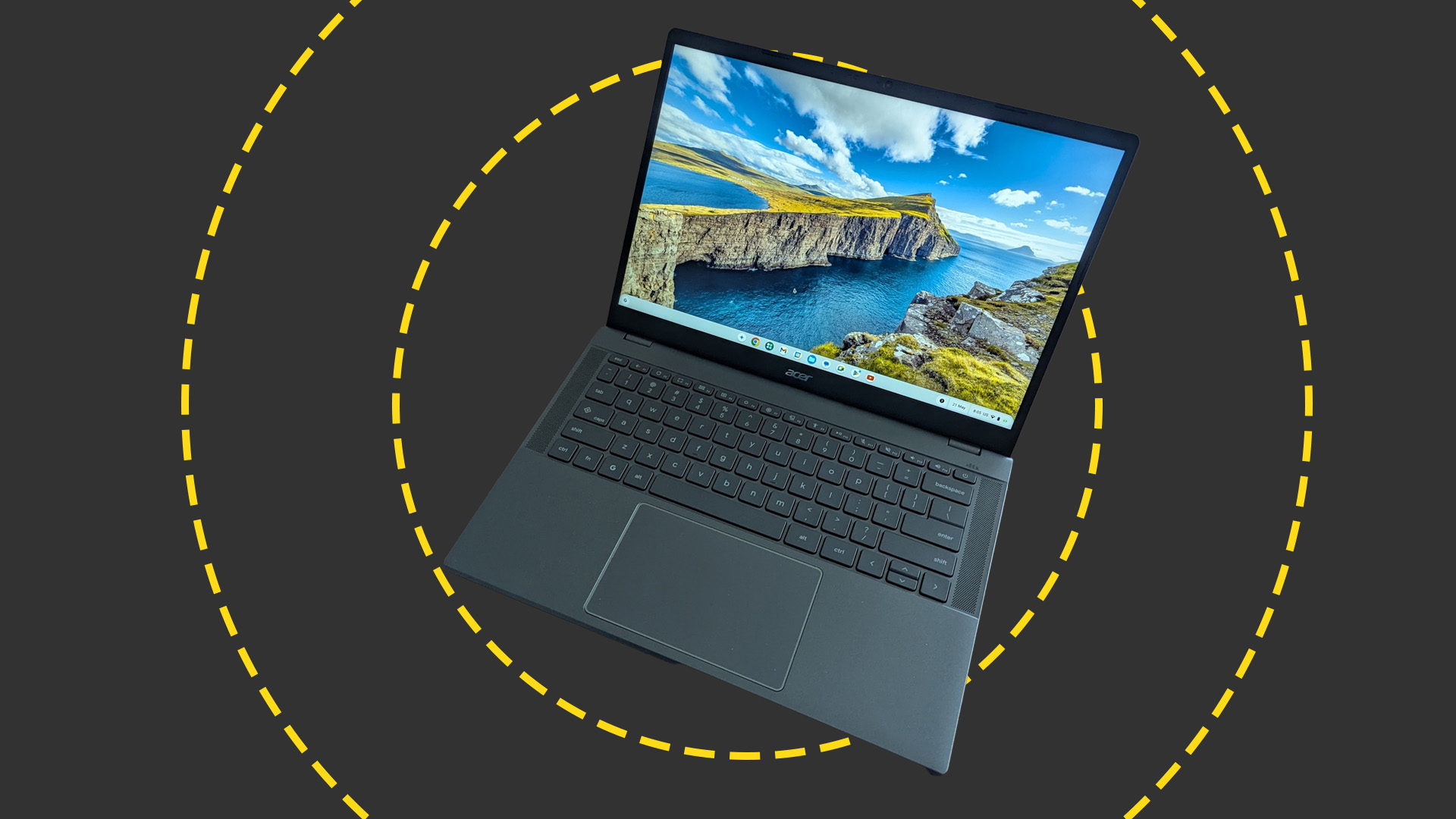 The Acer Chromebook 514 on the ITPro background