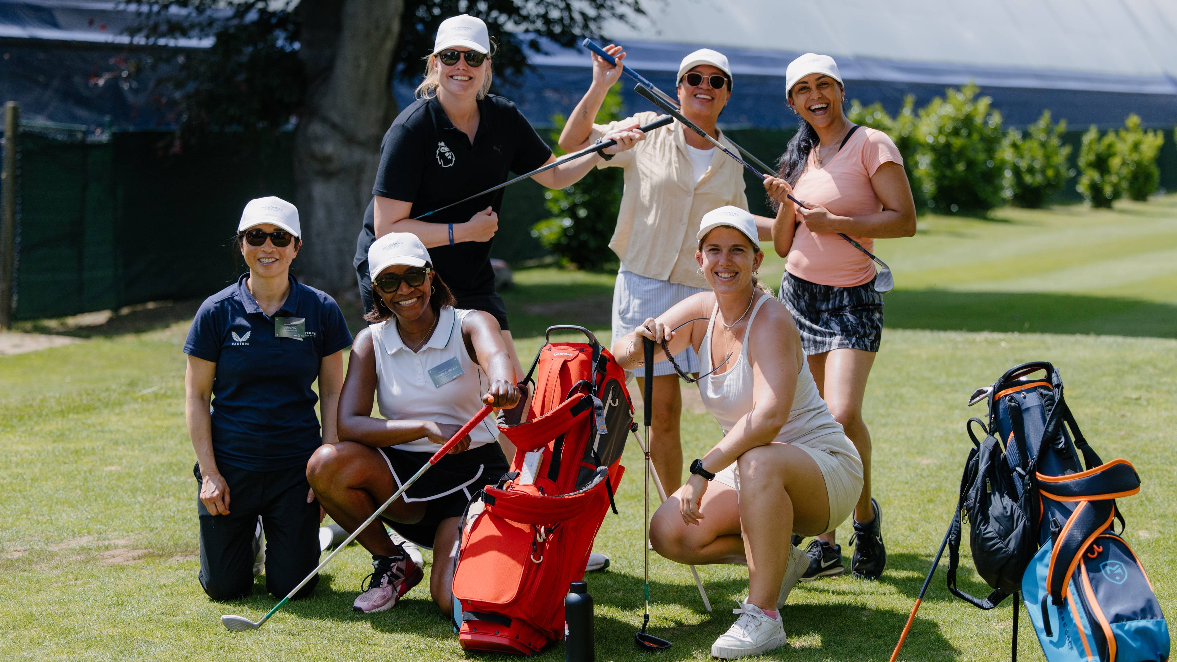 Female golfers laughing