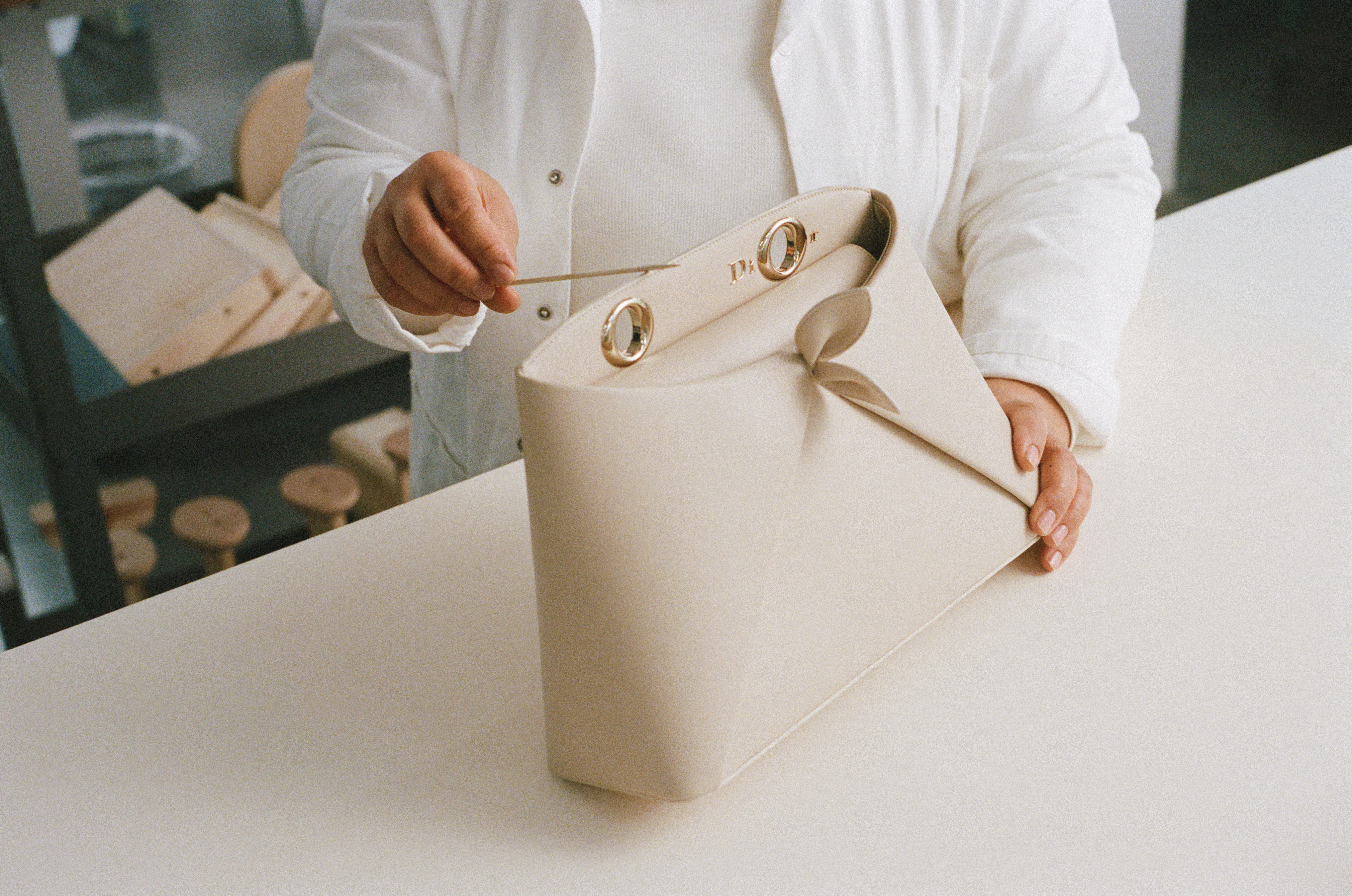 the Dior Cigale Bag in production at the design studios