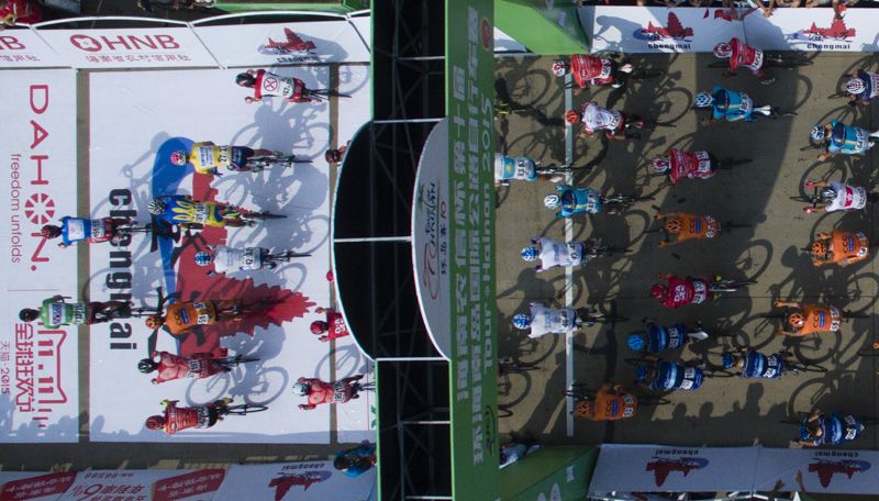 Action from stage 5 at the 2015 Tour of Hainan