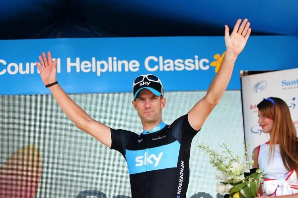 Greg Henderson (Team Sky) on the podium.
