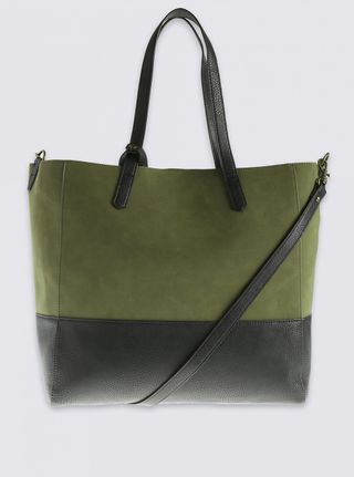 M&S Khaki Slouch Shopper Bag, £35.00