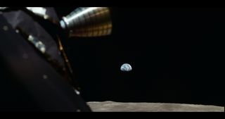 A still from footage used in the documentary shows the view from Apollo 11.