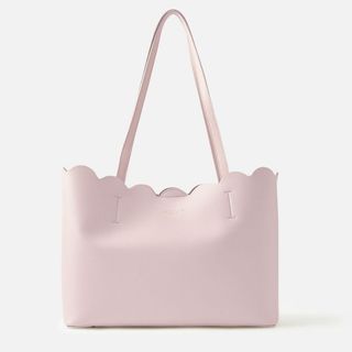 best tote bags from Accessorize include this pastel pink scalloped bag