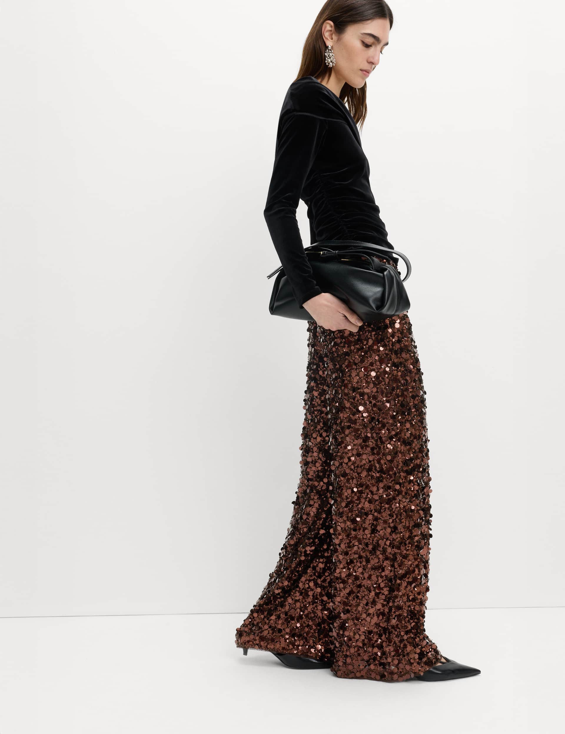 Sequin Wide Leg Trousers