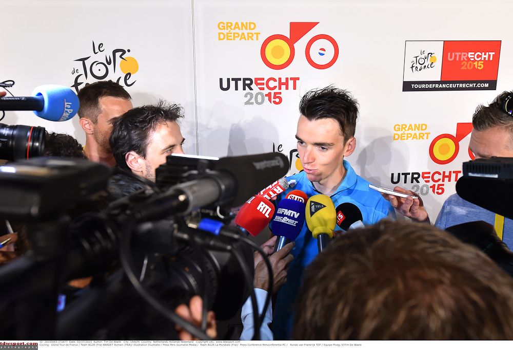 Romain Bardet meets the press.