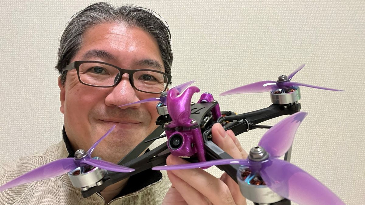 Yuji Naka with a drone.