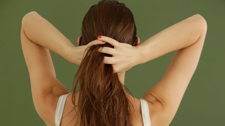 woman straight hair