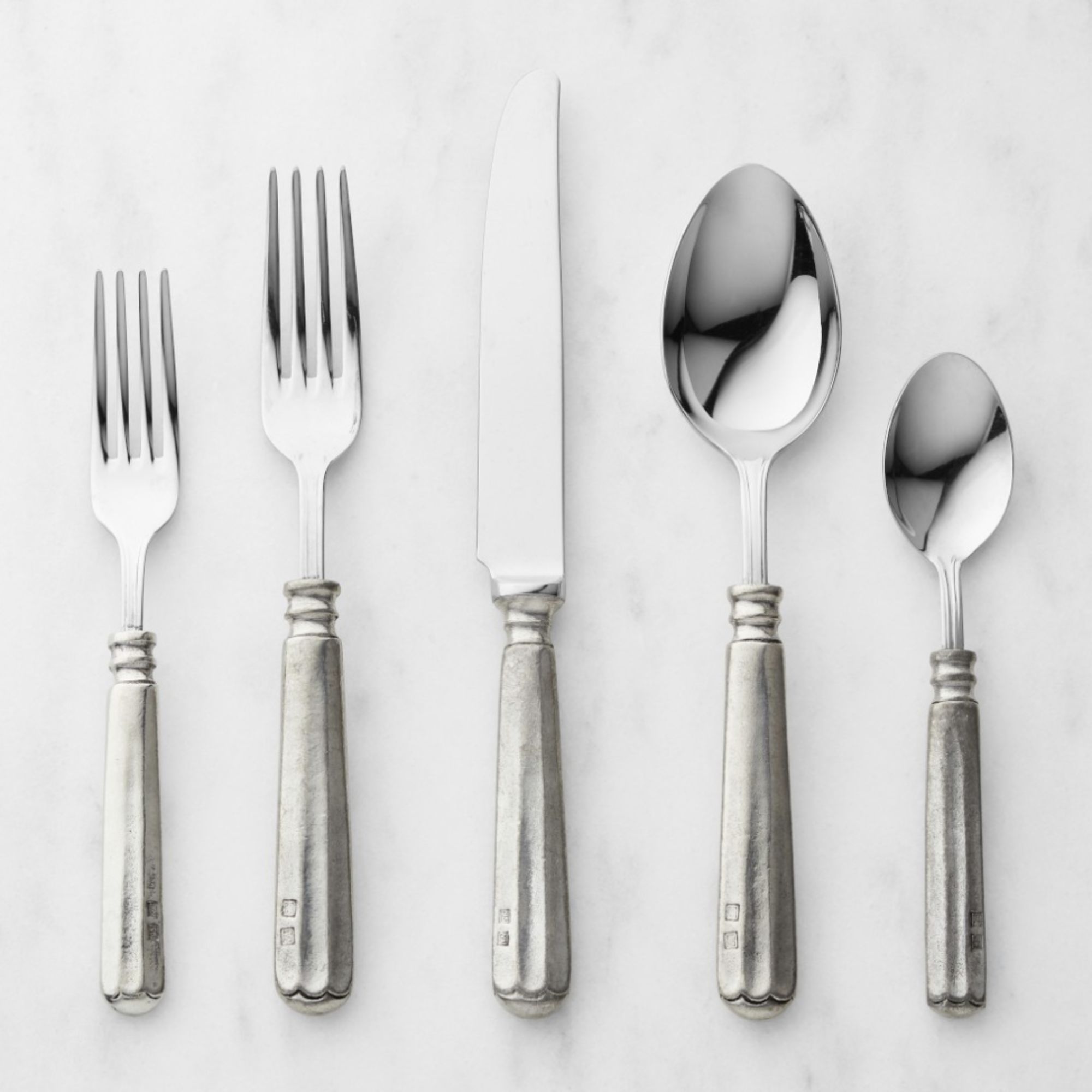 Silver vintage style flatware set 