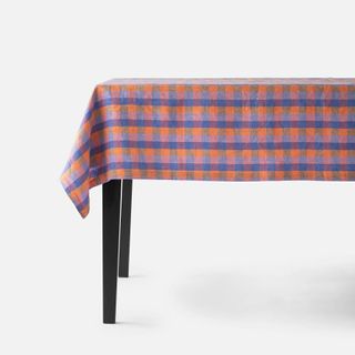 A sunset colored linen tablecloth