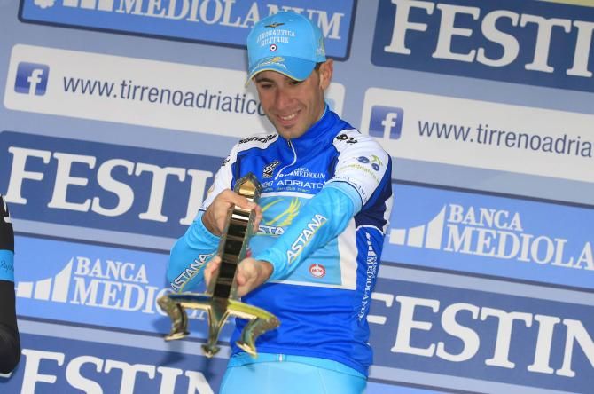 Vincenzo Nibali (Astana) tries the trident out for size.