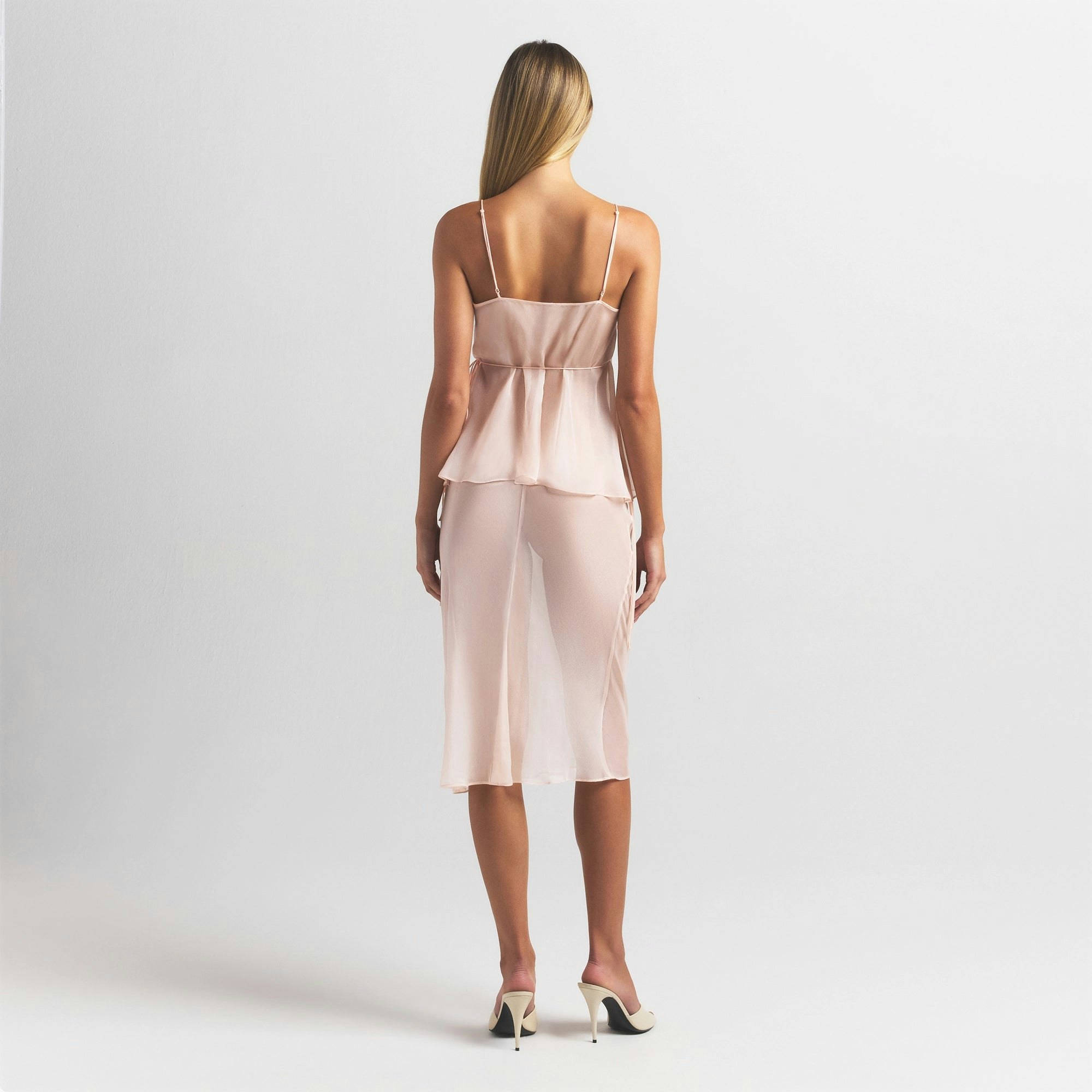 Skims Romance Tie Side Midi Skirt | Primrose | Xxs