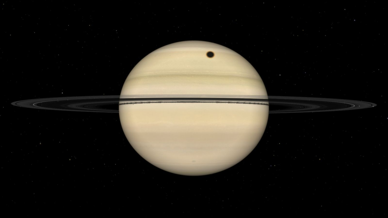 Titan darkens Saturn in rare shadow transit on Aug. 19 | Space