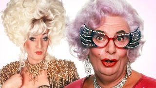 Paul O'Grady and Barry Humphries as Lily Savage and Dame Edna Everege.