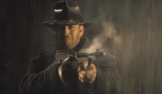 Road To Perdition Tom Hanks tearfully fires a tommy gun