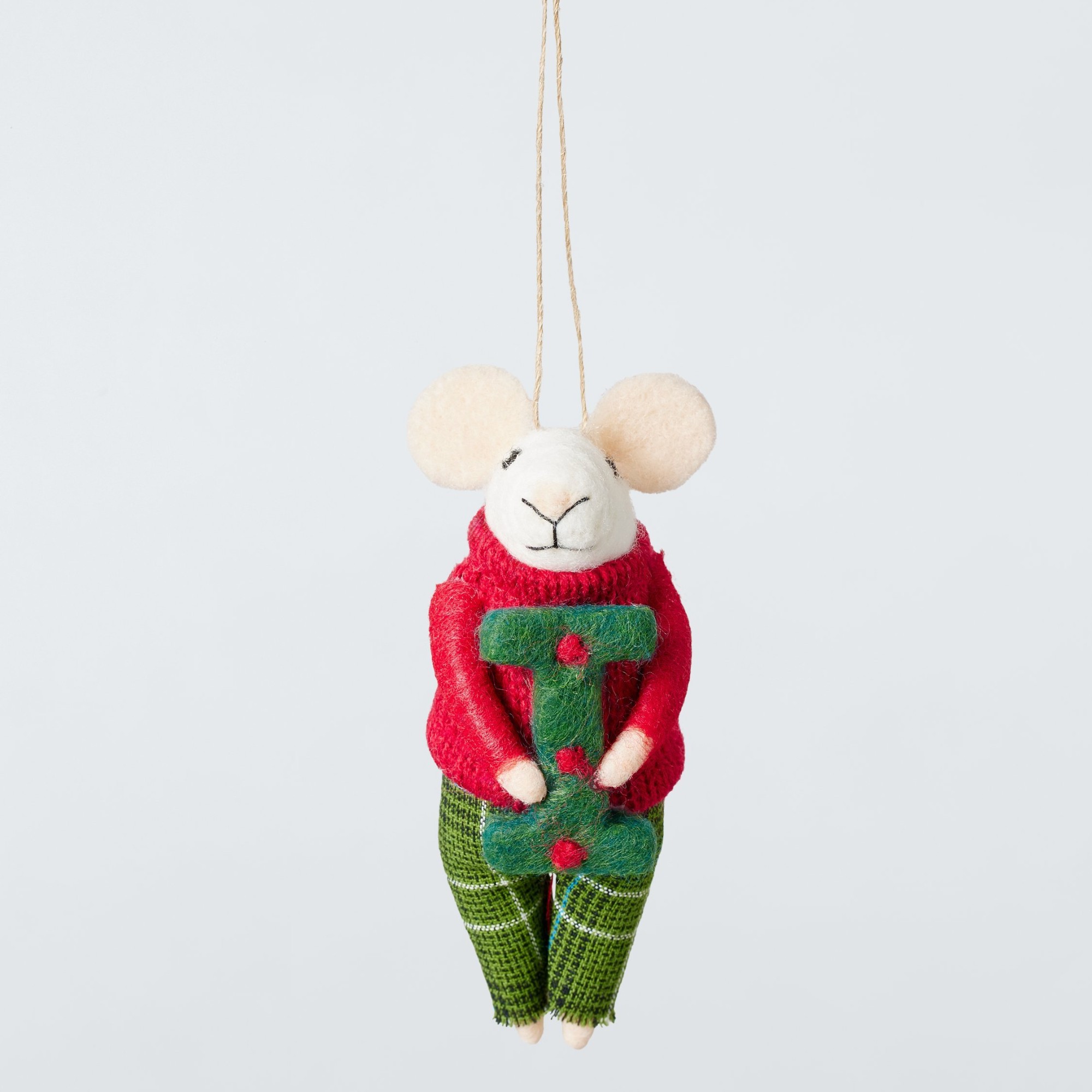 John Lewis Felt Mouse Initial Tree Decoration