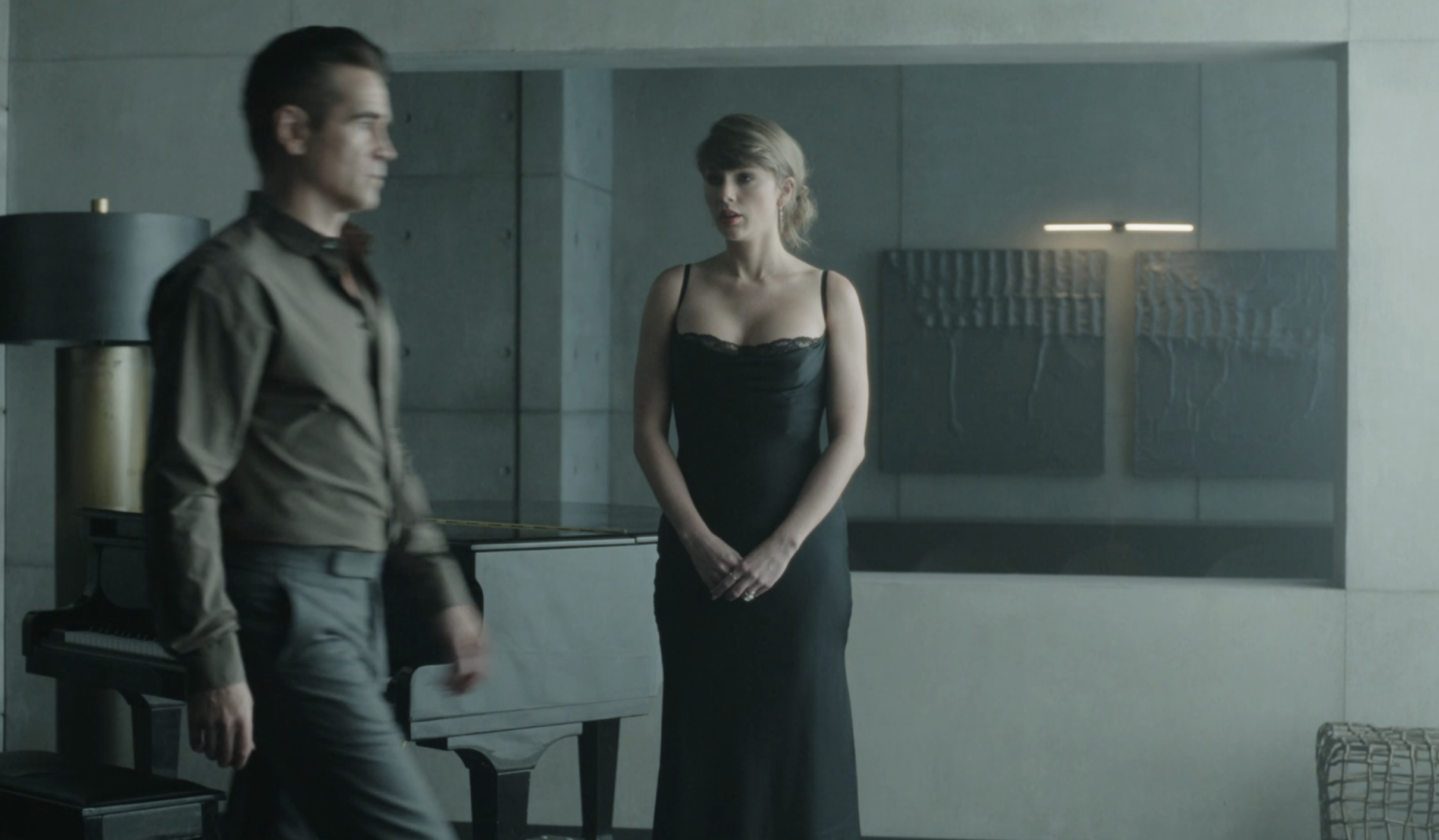 Taylor Swift and Dakota Johnson outfits in the "Patient Zero" music video