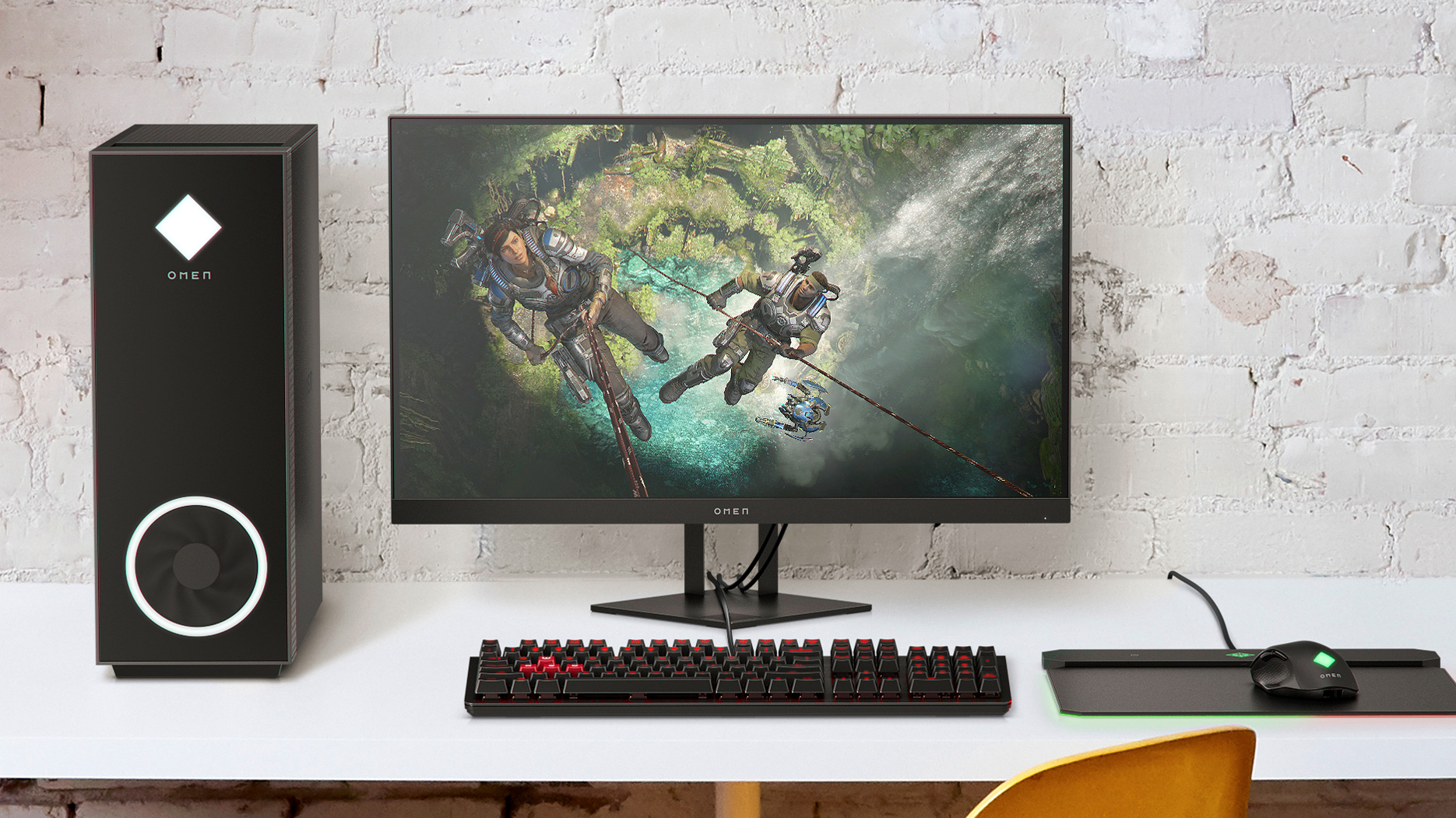 HP Omen 27i gaming monitor on a desk