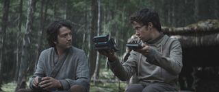 (L-R): Cassian Andor (Diego Luna) and Karis Nemik (Alex Lawther) in Lucasfilm's ANDOR