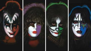 The members of Kiss, as pictured on the cover of their solo albums (montage)