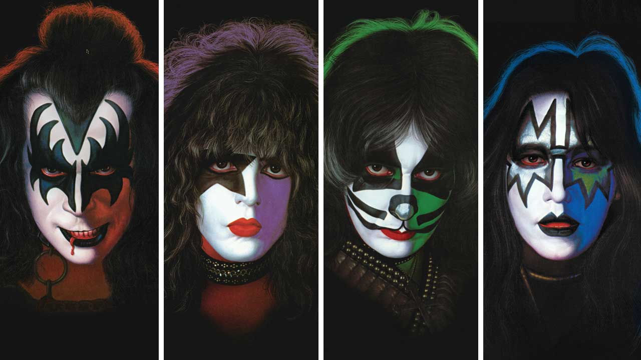 The members of Kiss, as pictured on the cover of their solo albums (montage)