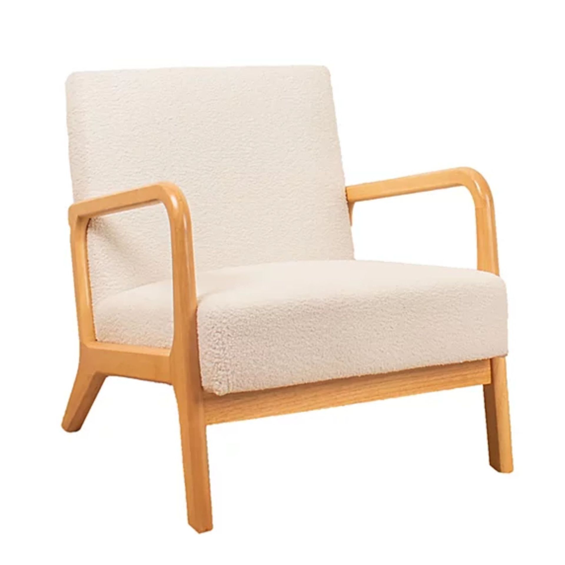 Cream boucle armchair