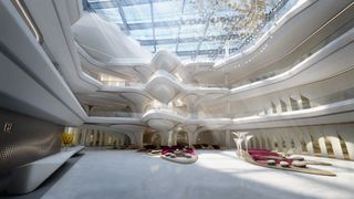 Opus Dubai Lobby designed by Zaha Hadid