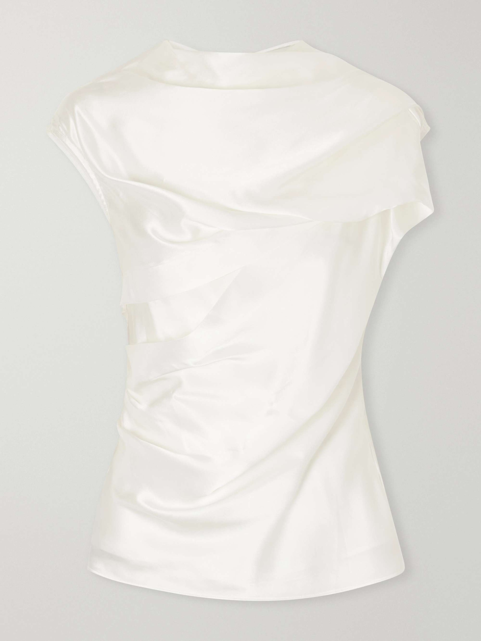 Ila Draped Silk-Blend Satin Blouse
