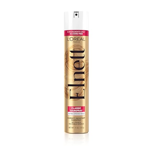L'oreal Paris Elnett Classic Hairspray, Suitable for Color Treated Hair, Up to 72-Hour Extra Strong Hold Formula With Humidity Resistant Frizz Control, Hairspray With Soft, Brushable Finish, 11 Oz