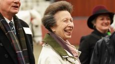 Princess Anne, The Princess Royal and Vice Patron of the British Horse Society during a visit to Wormwood Scrubs Pony Centre on February 8, 2024 