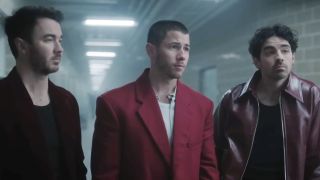 Kevin, Nick, and Joe Jonas in A Very Jonas Christmas Movie.