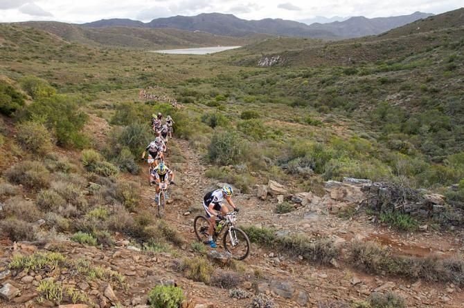 Urs Huber at the front