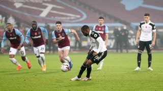 Ademola Lookman failed to covert a penalty deep into stoppage time at the London Stadium