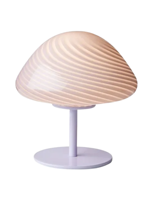 Mini Mush Table Light Glass Head Metal Base With Cable Turquoise