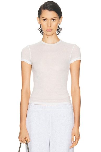 Sheer Cotton Crewneck Standard T-Shirt