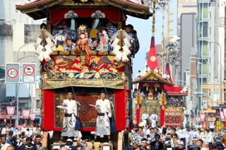 Floats in the grand procession during 2018's Gion Matsuri festival