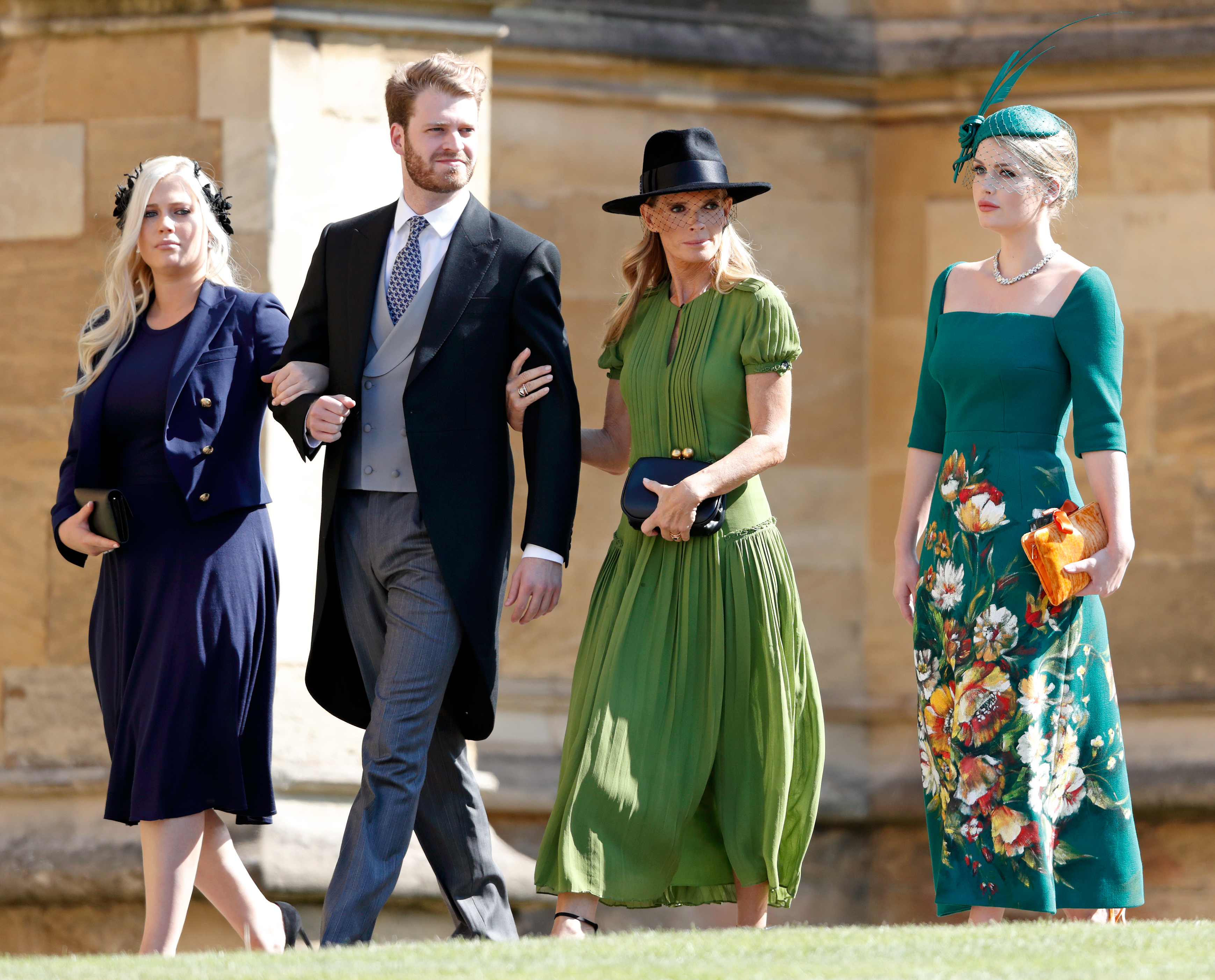Eliza Spencer, Louis Spencer, Victoria Lockwood, Kitty Spencer walking into Harry and Meghan&#039;s wedding