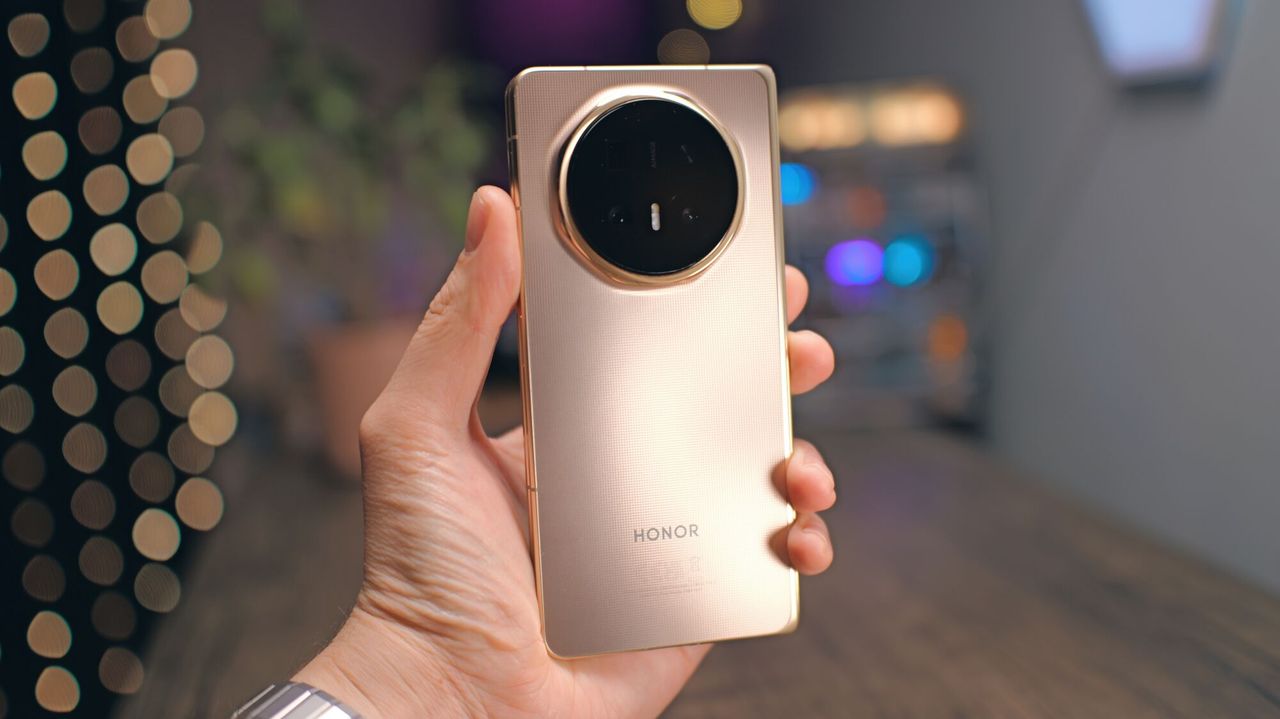 Honor Magic V6 smartphone in gold