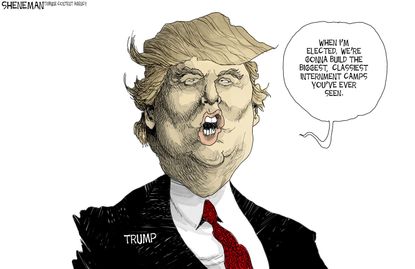 Political cartoon U.S. Donald Trump 2016 Internment