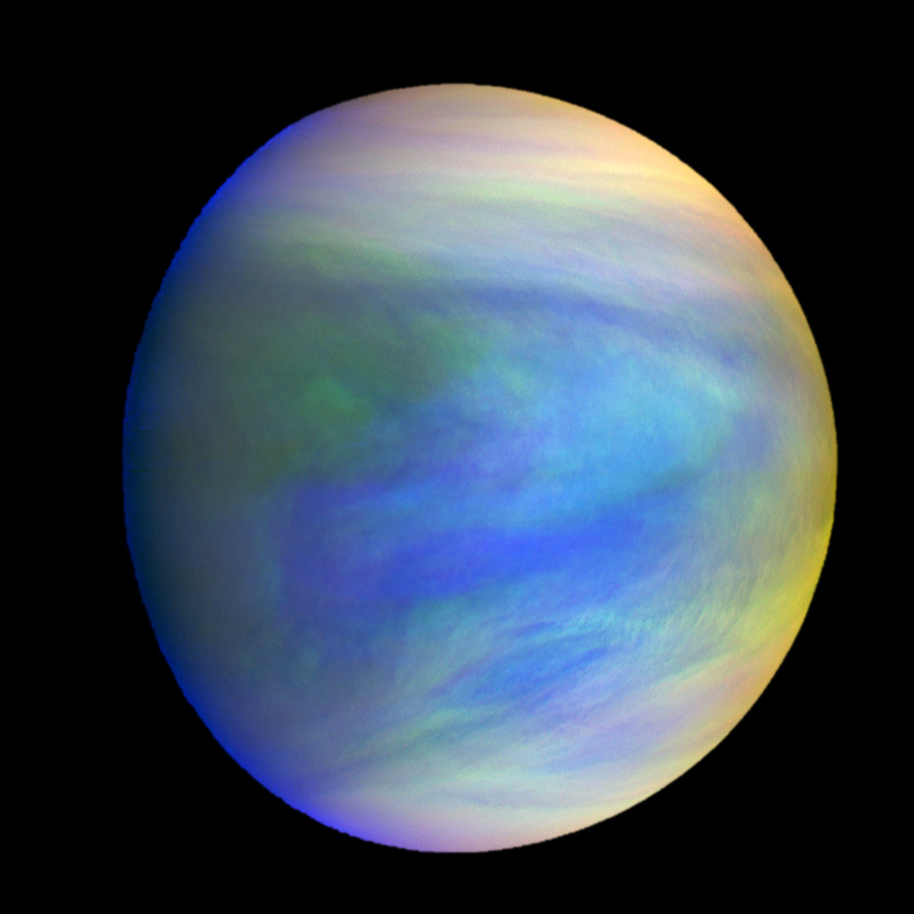 A composite view of Venus as seen by the Akatsuki spacecraft built by the Japan Aerospace Exploration Agency.