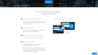 VNC Connect's online onboarding guide for installation